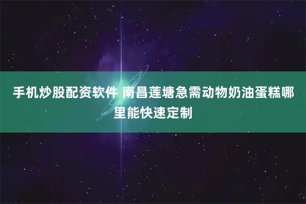 手机炒股配资软件 南昌莲塘急需动物奶油蛋糕哪里能快速定制
